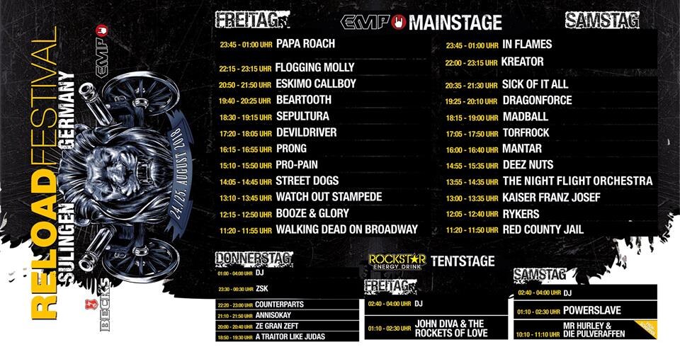 Reload Festival - Running Order