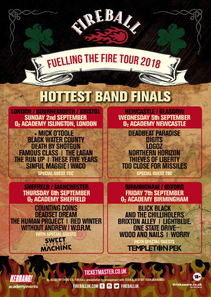 Fireball's Hottest Band 2019 Regional Heats Announced