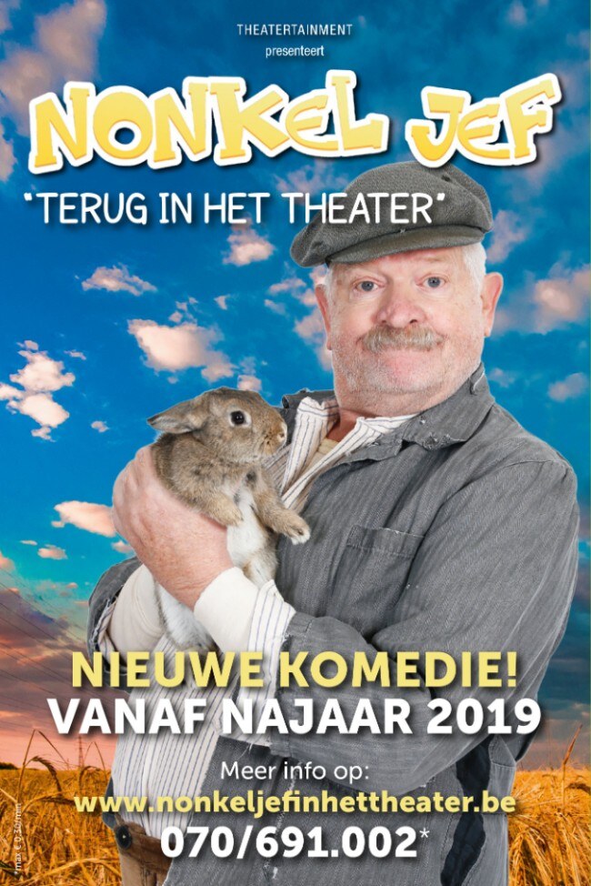 Theatertainment kondigt derde theaterversie aan van de succesvolle komische serie Nonkel Jef