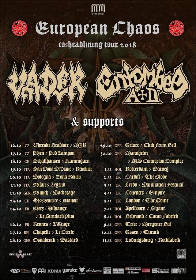 Vader announce European co-headline tour with ENTOMBED A.D.