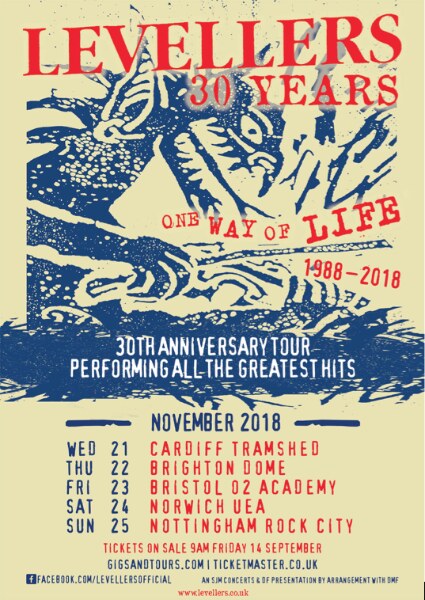 Levellers announce 30th Anniversary UK tour 