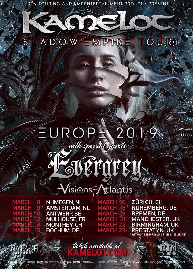 Kamelot support acts for European tour announced!