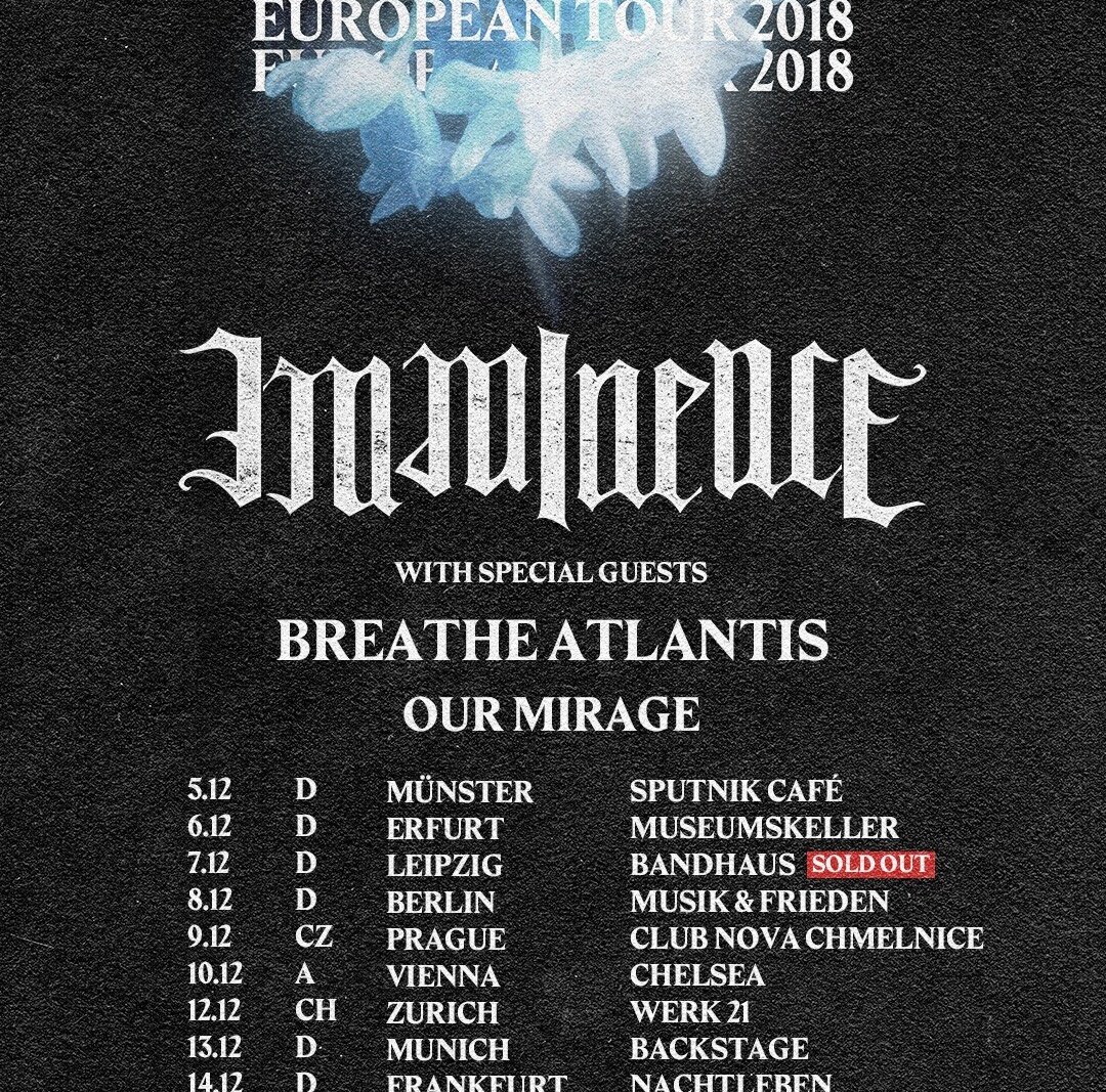 Imminence currently on EU tour with Our Mirage and Breathe Atlantis