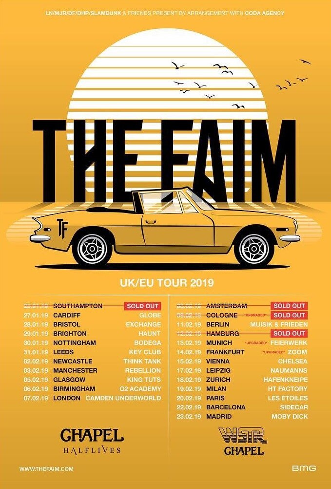 WSTR & Chapel Announced As Support For The Faim's European Tour In February