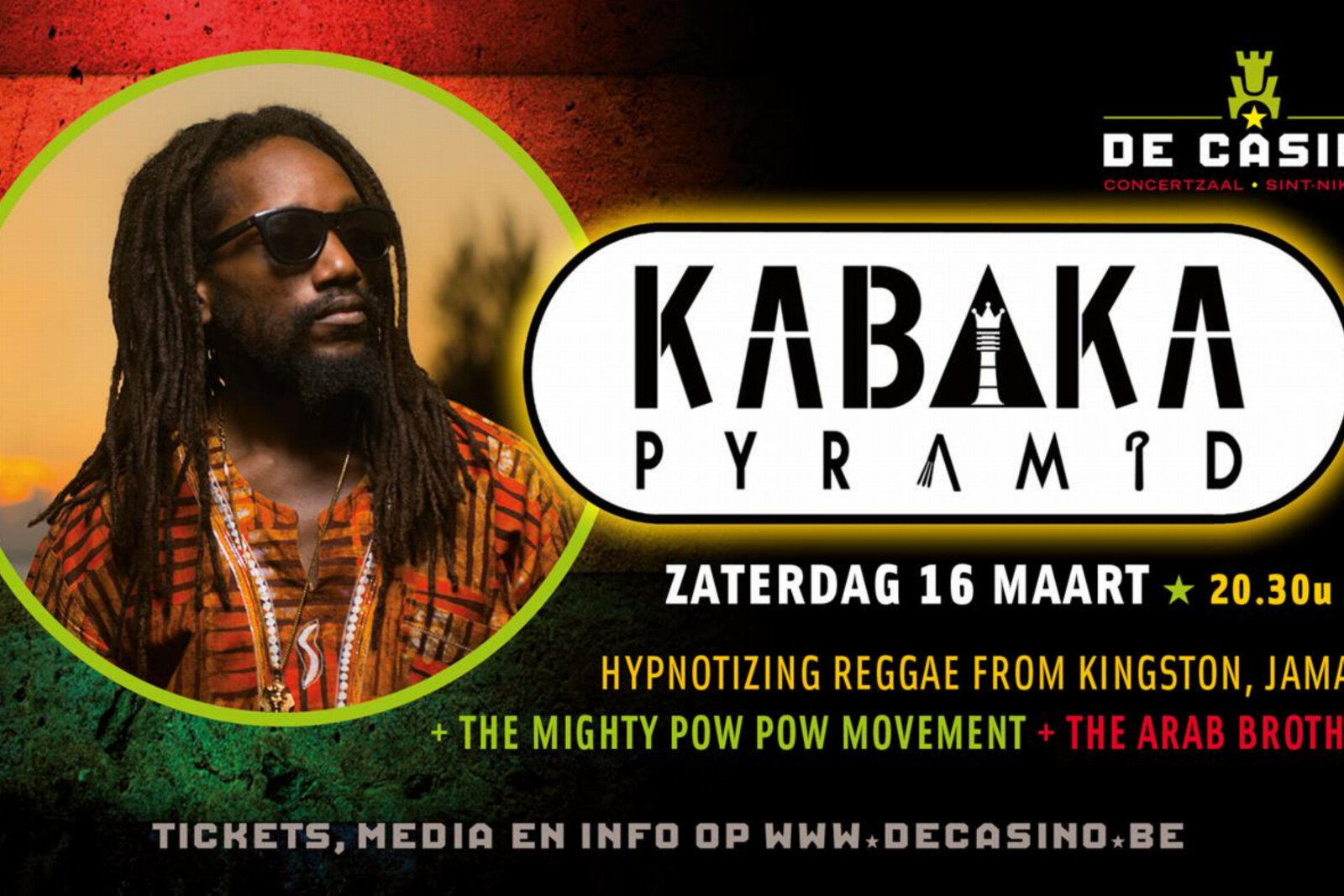 Kabaka Pyramid komt naar De Casino