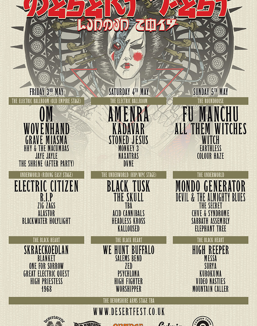Desertfest Londen  final announcement + day tickets announced!