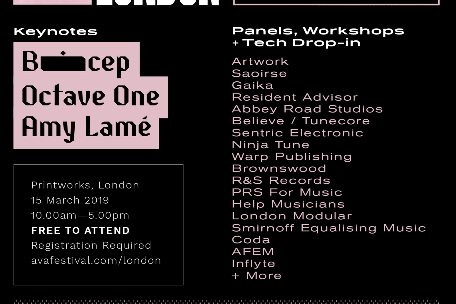 Ava Londen announce Free conference with Bicep, Octave One, Abbey Road Studios, London’s Night Czar Amy Lamé