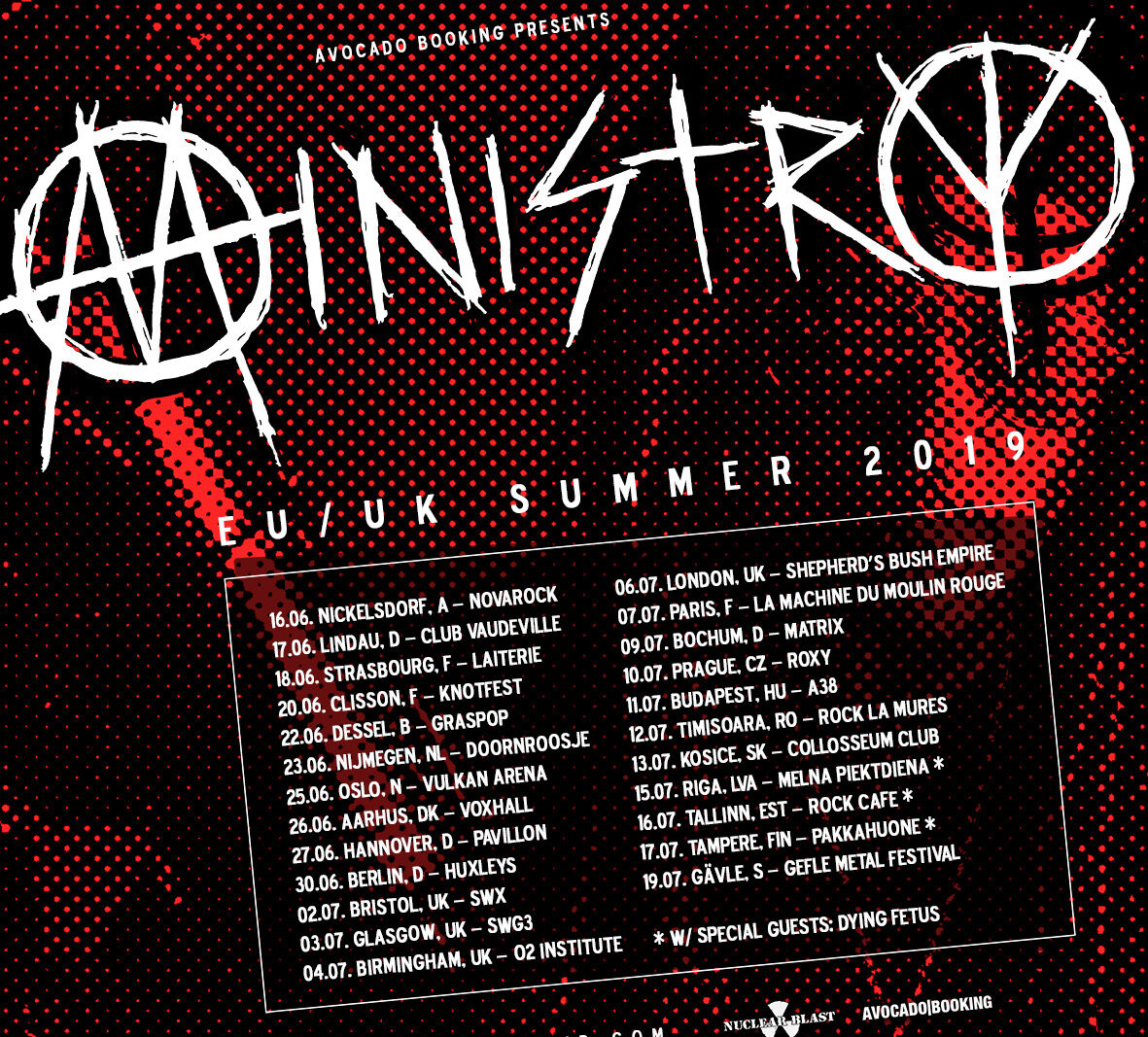 Ministry- announce EU/UK Summer Tour 2019