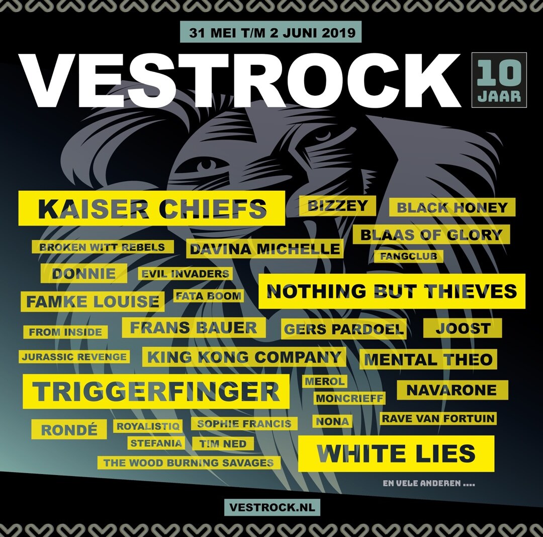White Lies, Bizzey, Frans Bauer, Merol en meer nieuwe namen voor VESTROCK 2019