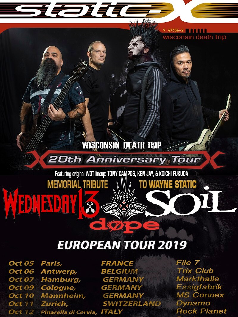 Wednesday 13  announces European tour with Static-X