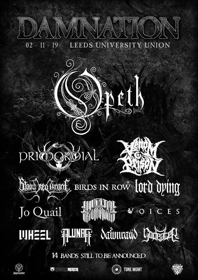 New names added to Damnation 2019 including Primordial and Venom Prison