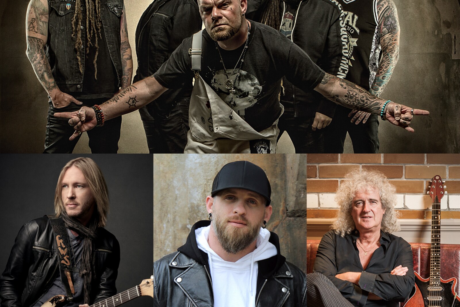 Five Finger Death Punch and Brian May of Queen Brantley Gilbert and Kenny Wayne Shepherd releases mainstream of single “Blue On Black”