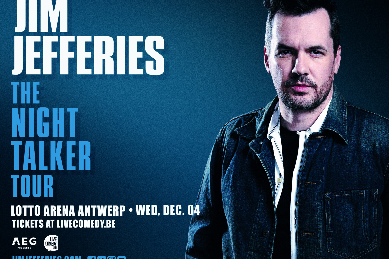  Voor de derde keer in België: stand-up comedian Jim Jefferies