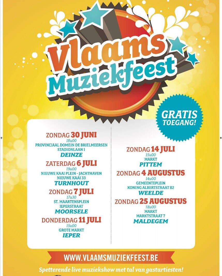 7de Vlaams Muziekfeest strikt o.a. De Romeo’s, Lindsay, Swoop en Jo Vally