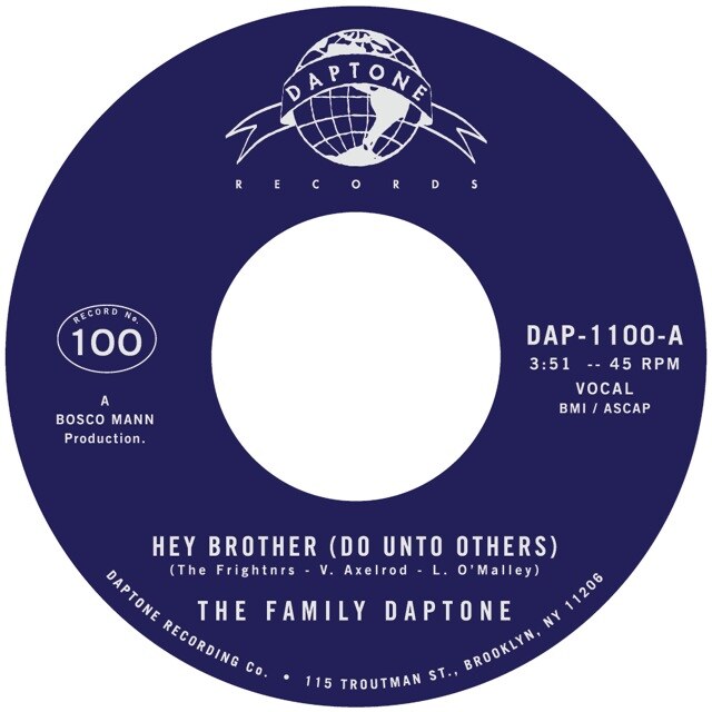 Daptone Records  shares “Hey Brother (Do Unto Others)” - The A-Side To Recently Announced 100th 45"
