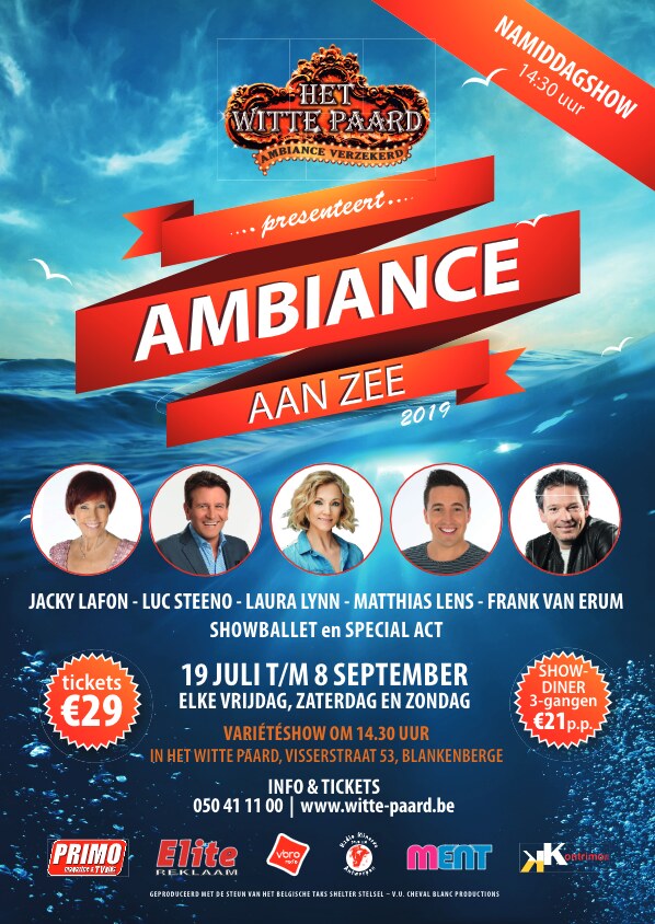 Jacky Lafon komt weer thuis in het Witte Paard en presenteert haar gloednieuwe zomerrevue: ‘Ambiance aan Zee’
