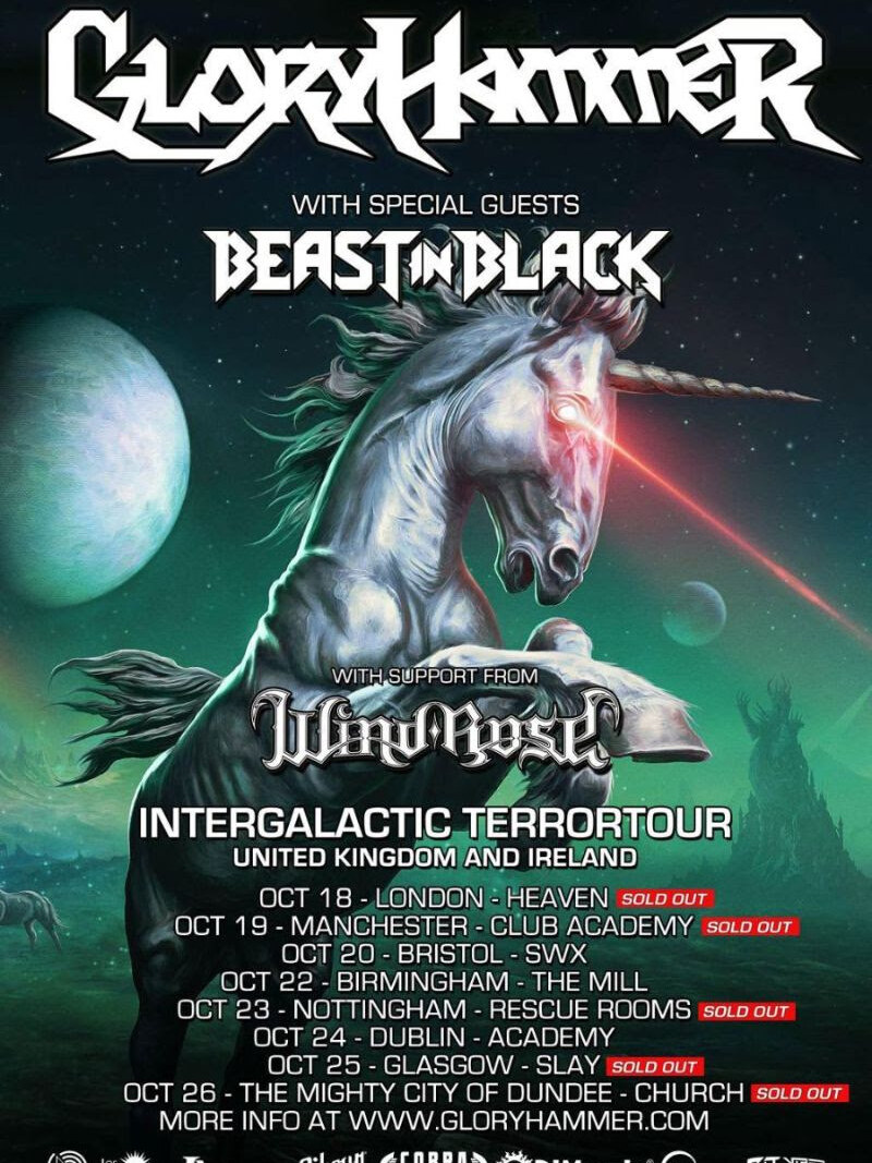 Gloryhammer tour sold out in multiple cities!Gig in Hamburg upgraded to bigger location!