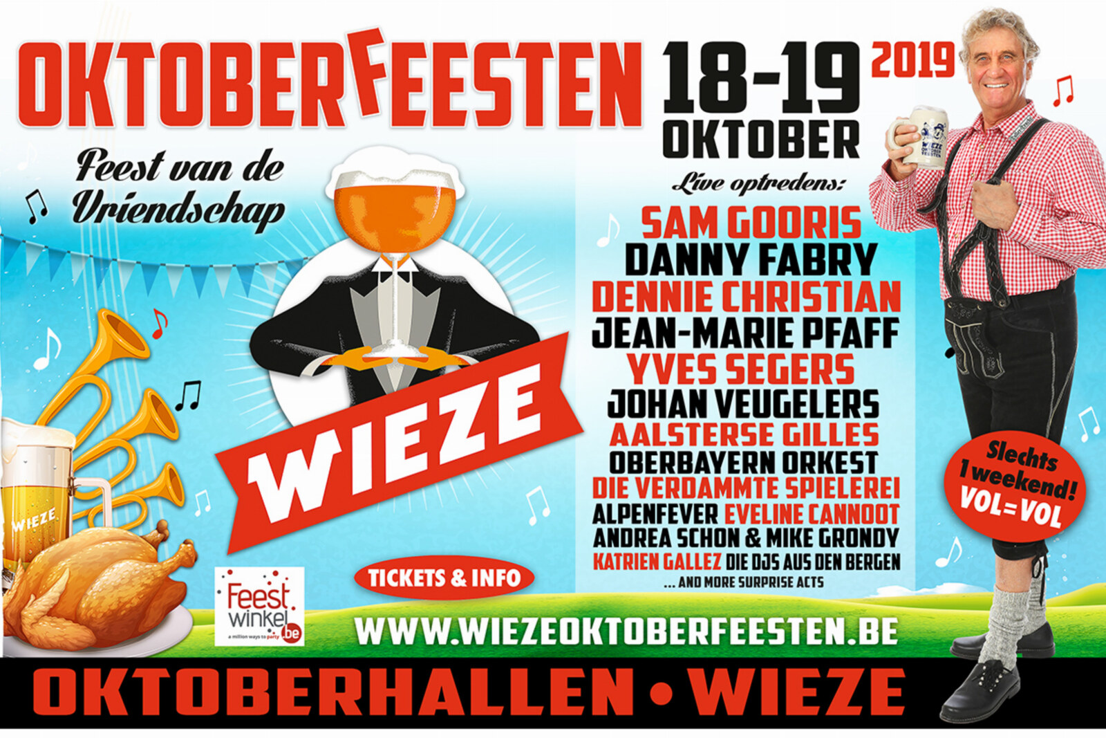 Sam Gooris trekt basketbottinekes aan voor optreden op Wieze Oktoberfeesten