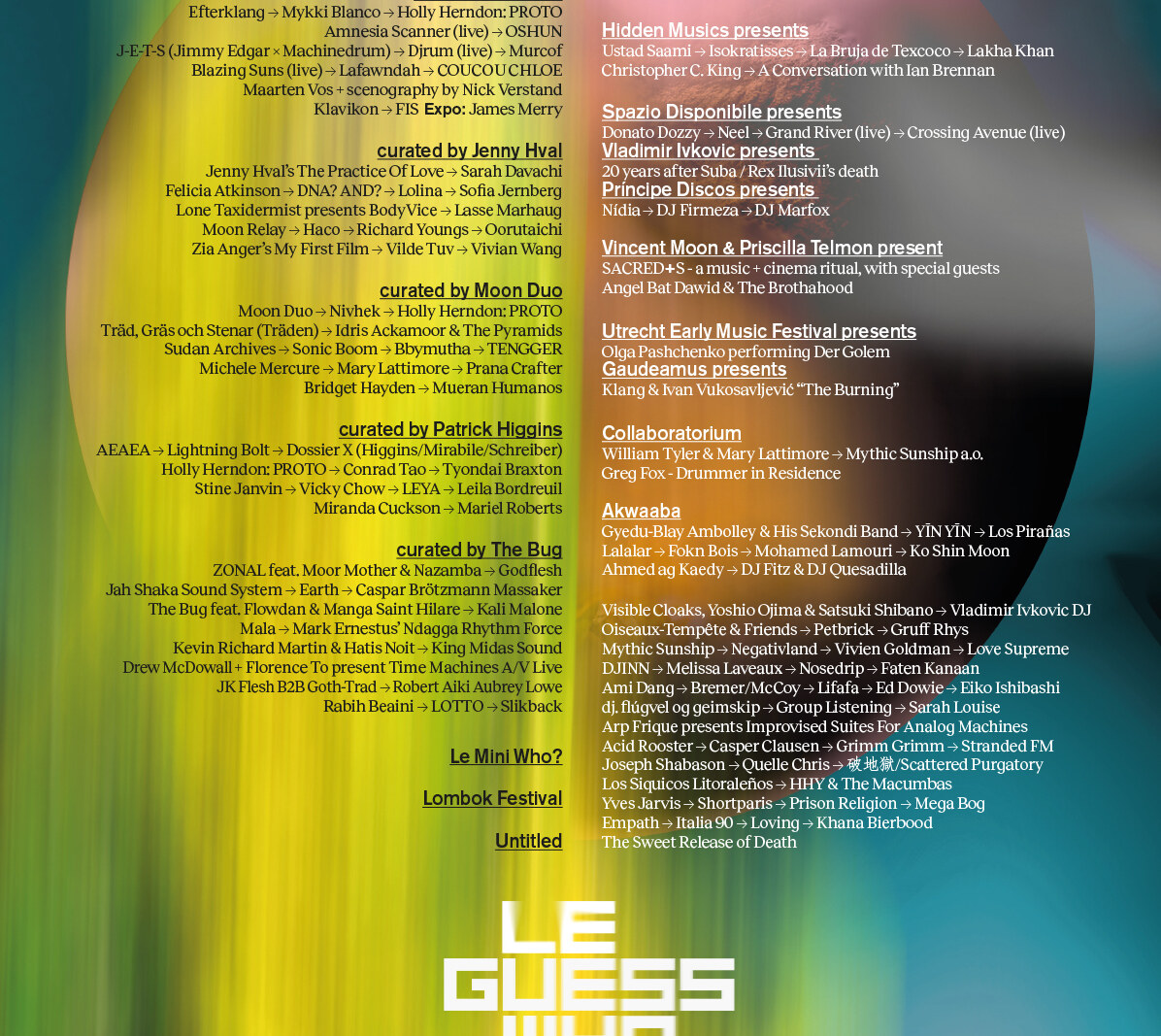 Le Guess Who? onthult volledige line-up met première van AEAEA en nieuwe concertserie Hidden Musics
