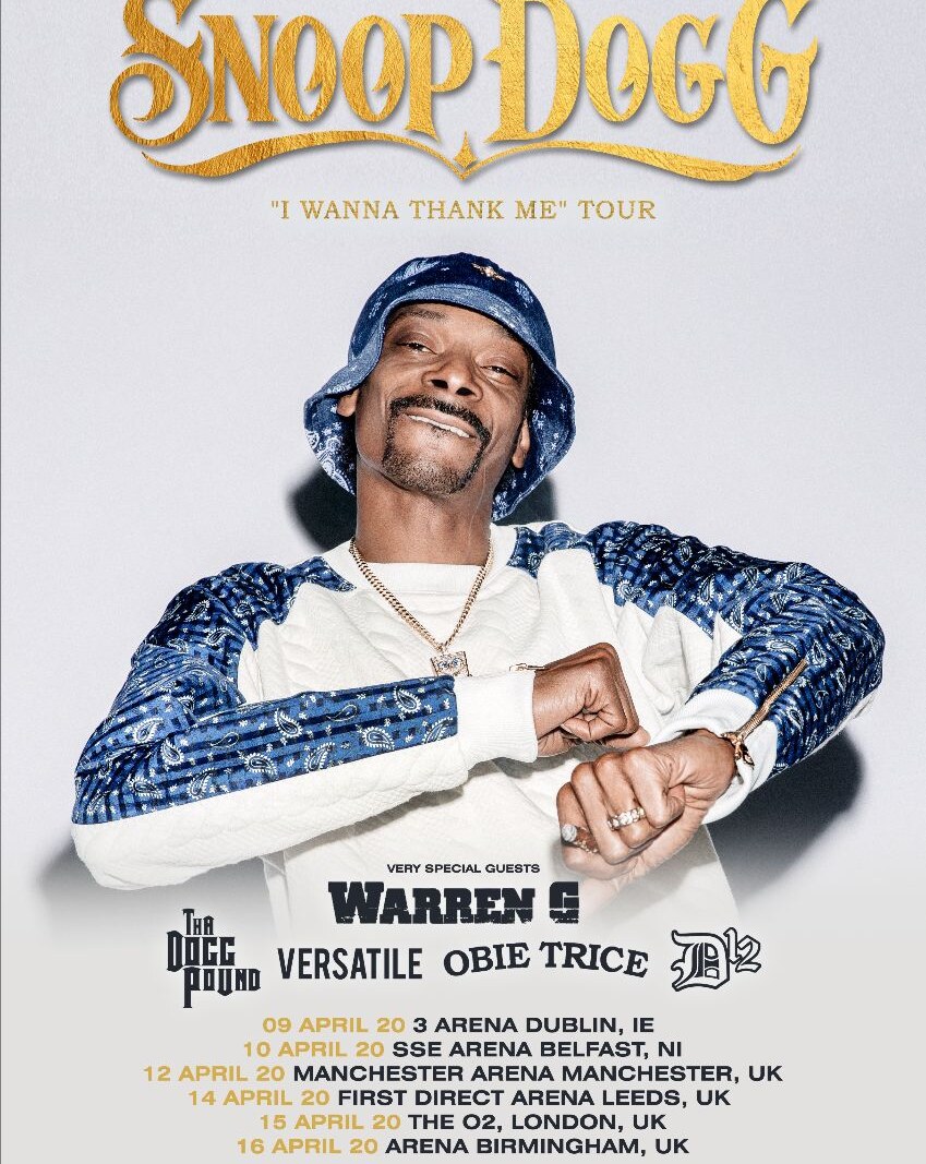 Snoop Dogg announces UK arena tour for April 2020