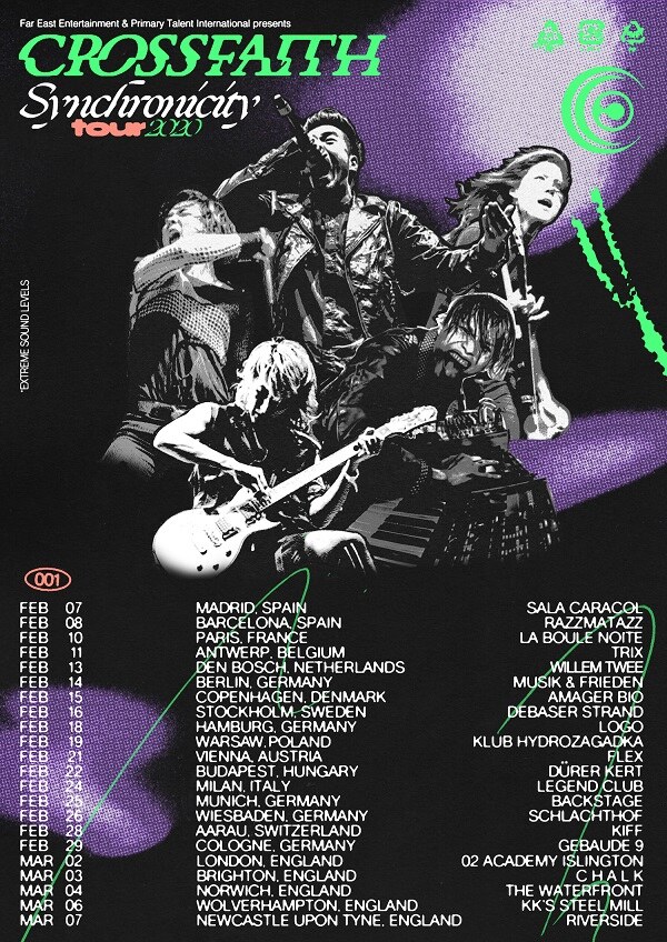 Crossfaith Announce "Synchronicity" EU Headline Tour For March 2020!