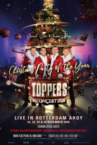 Toppers in Concert 2020 in december in Rotterdam Ahoy: 'Christmas Party Of The Year'
