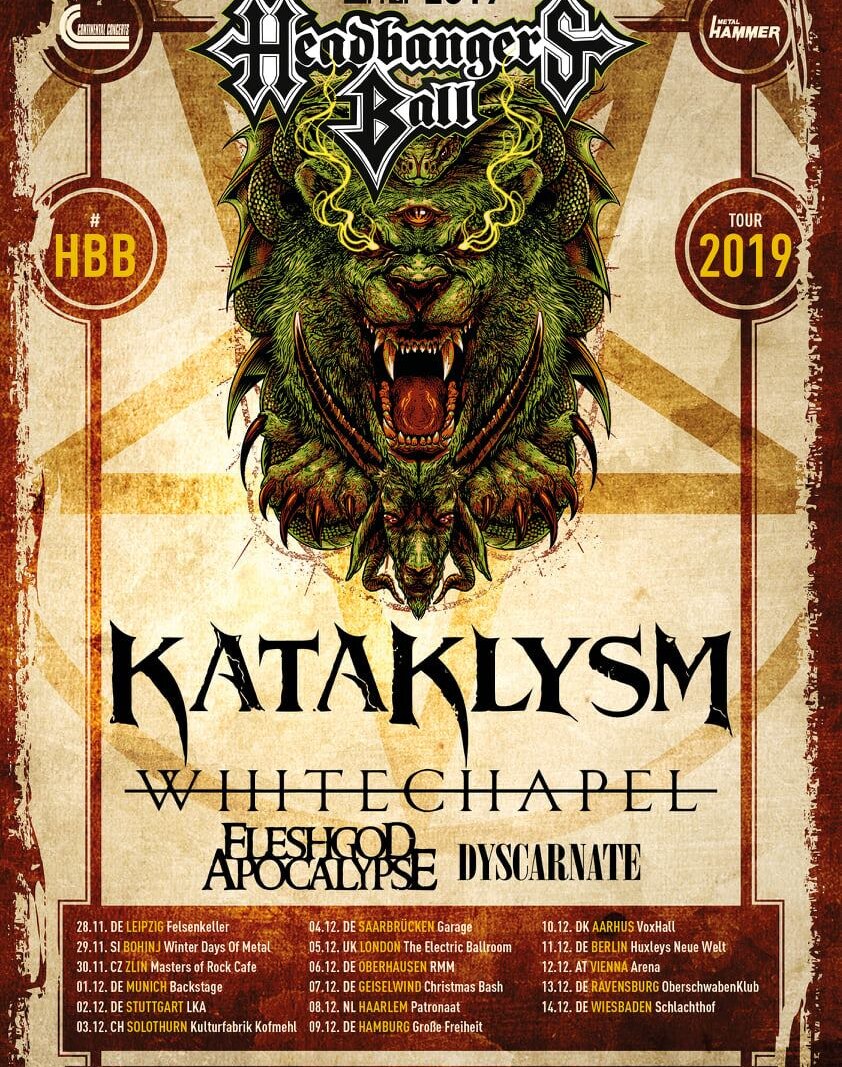 Kataklysm unleash brand new lyric video for 'The Last Breath I'll Take Is Yours' ahead of "MTV Headbangers Ball Tour 2019"!