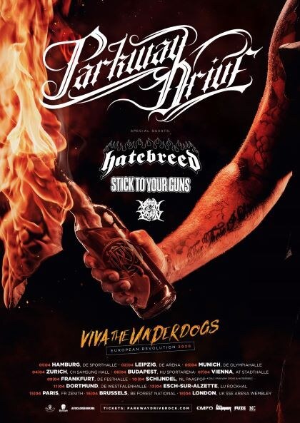 Hatebreed, to support Parkway Drive  on their EU tour