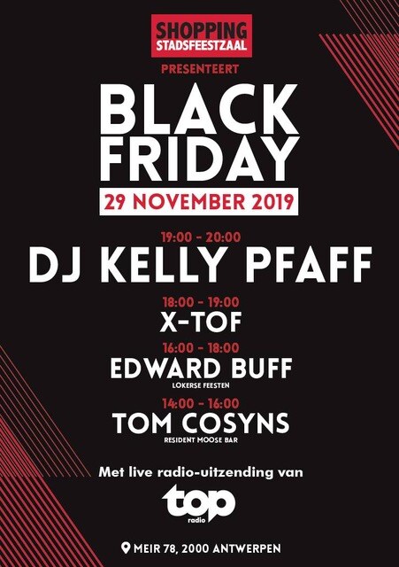 Antwerpse Stadsfeestzaal organiseert op Black Friday een gratis mini-festival met DJ Kelly Pfaff