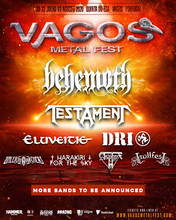 Vagos Metal Fest,  confirms Eluveitie ,Unleash The Archers  and D.R.I. for 2020!