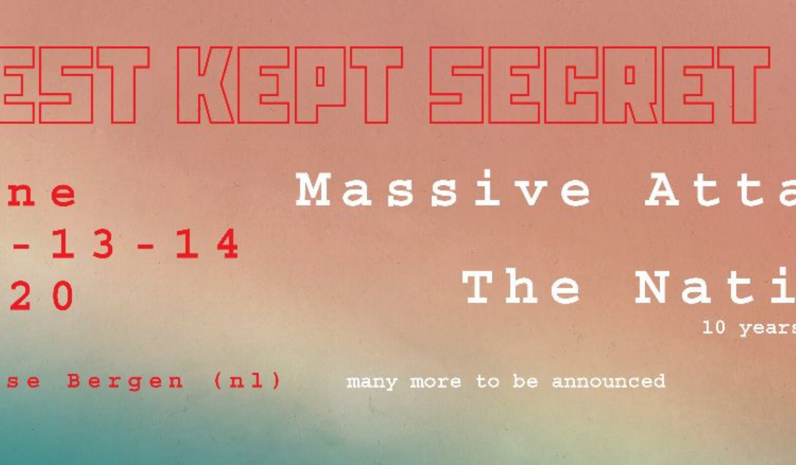 Massive Attack en The National naar Best Kept Secret 2020 