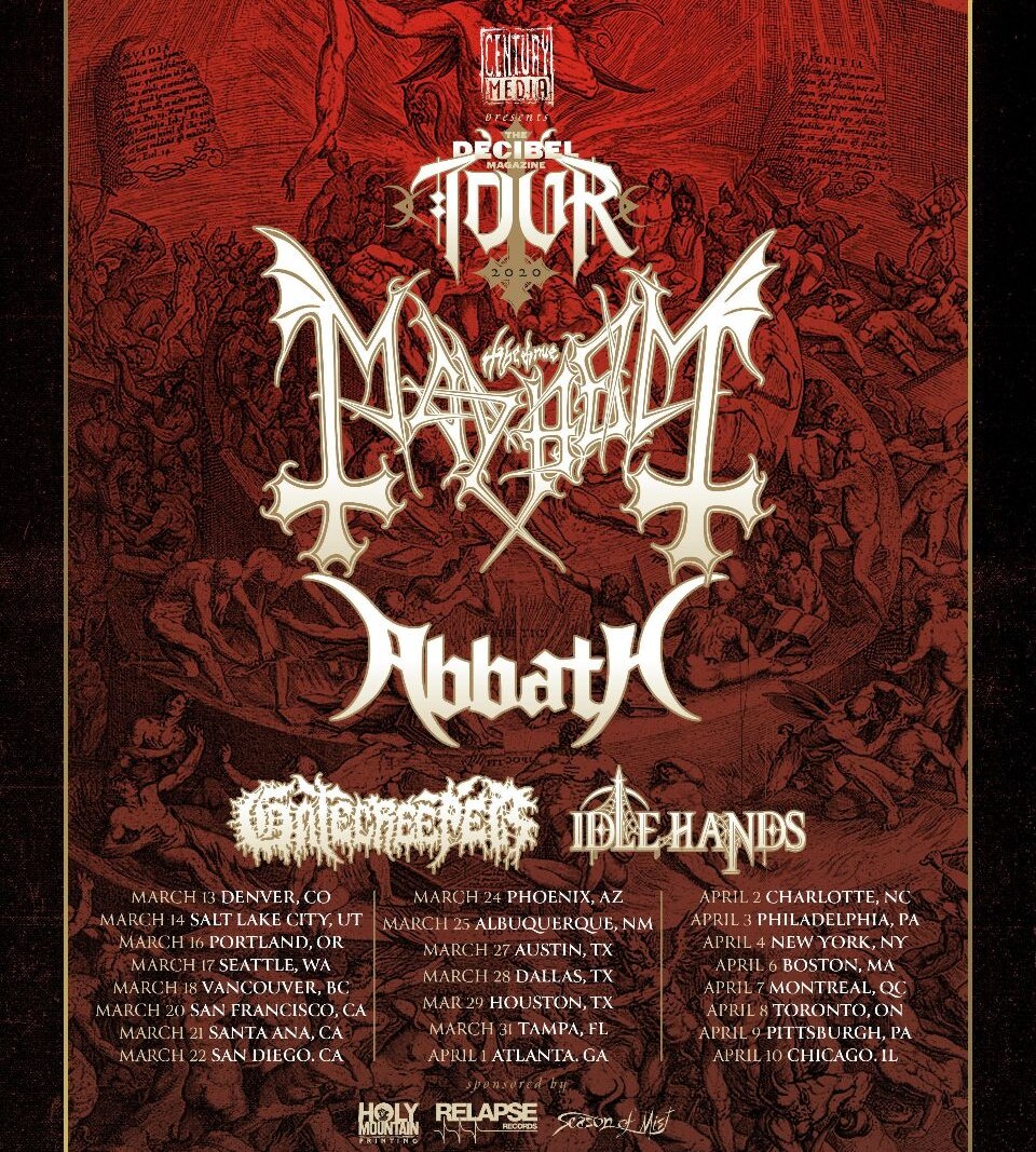 Idle Hands Joins 2020 Decibel Magazine Tour with Mayhem, Abbath & Gatecreeper