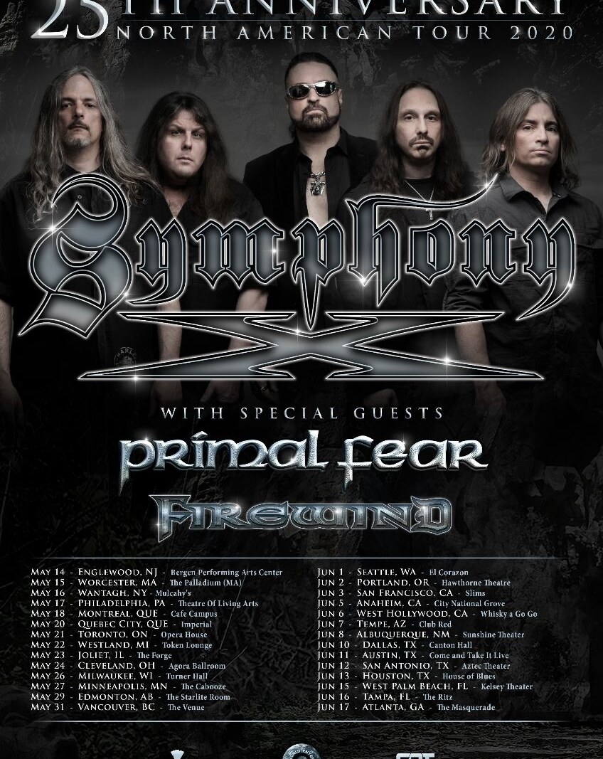 Symphony X,- Announce 25th Anniversary North American Tour With Primal Fear and Firewind