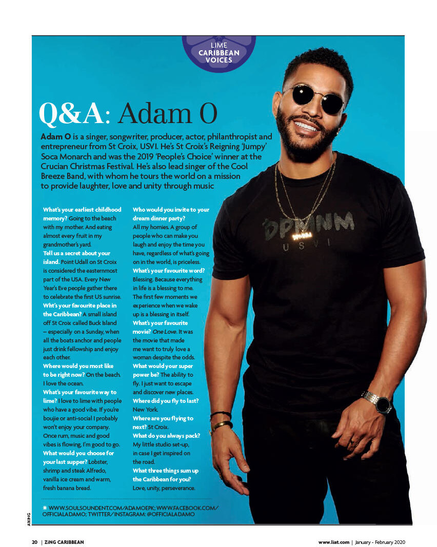 Adam O – Former Soca Monarch Kicks off New Year with Stoli Vodka Sponsorship and ZiNG Magazine feature