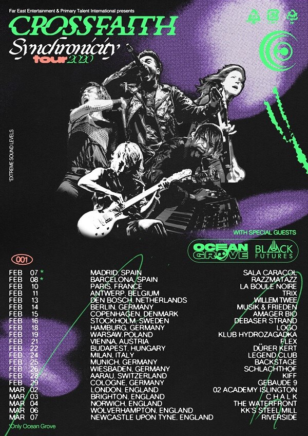 Crossfaith European Tour With Aussie Band Ocean Grove Starts Next Week!