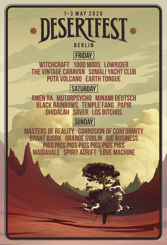 Motorpsycho, Somali Yacht Club, Black Rainbows and more bands to join the Line-Up of Desertfest Berlin