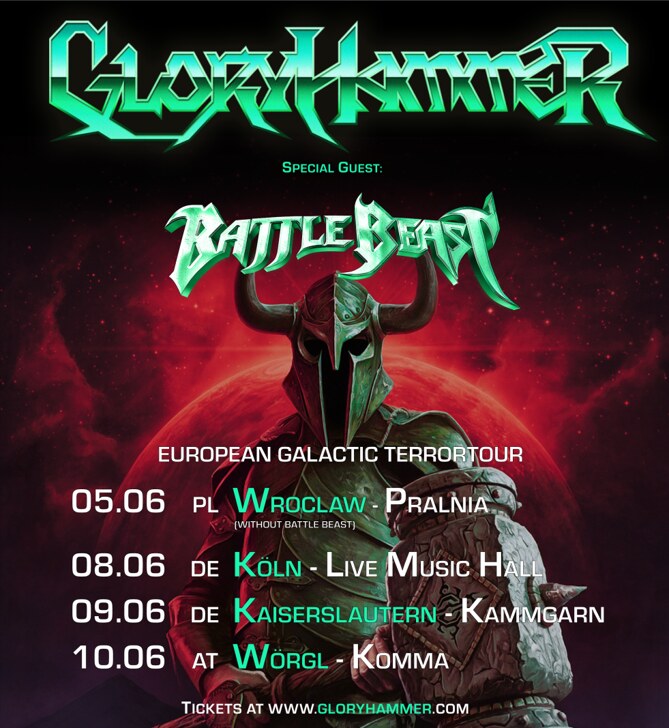 Gloryhammer Continues European Galactic Terrortour in Summer 2020! 