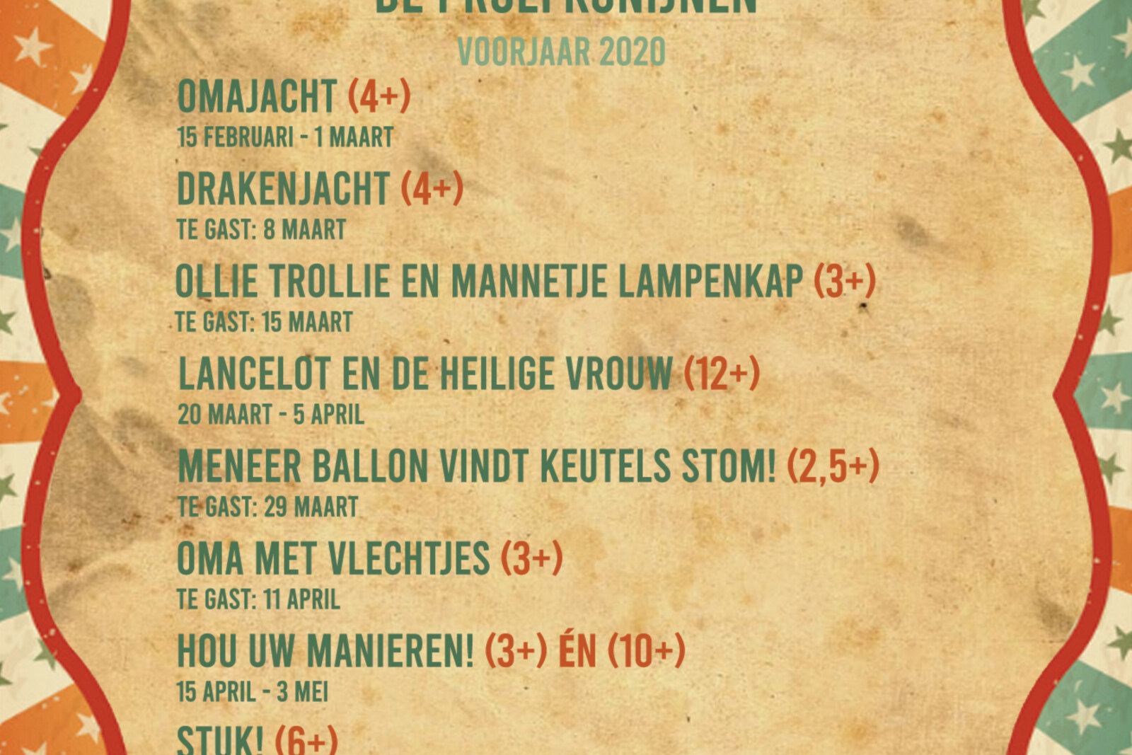 Elk weekend familietheater dit voorjaar bij de De Proefkonijnen