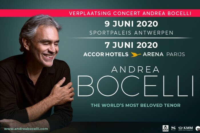 Nieuwe datum voor Andrea Bocelli in Antwerpen, nu op 9 juni 2020!