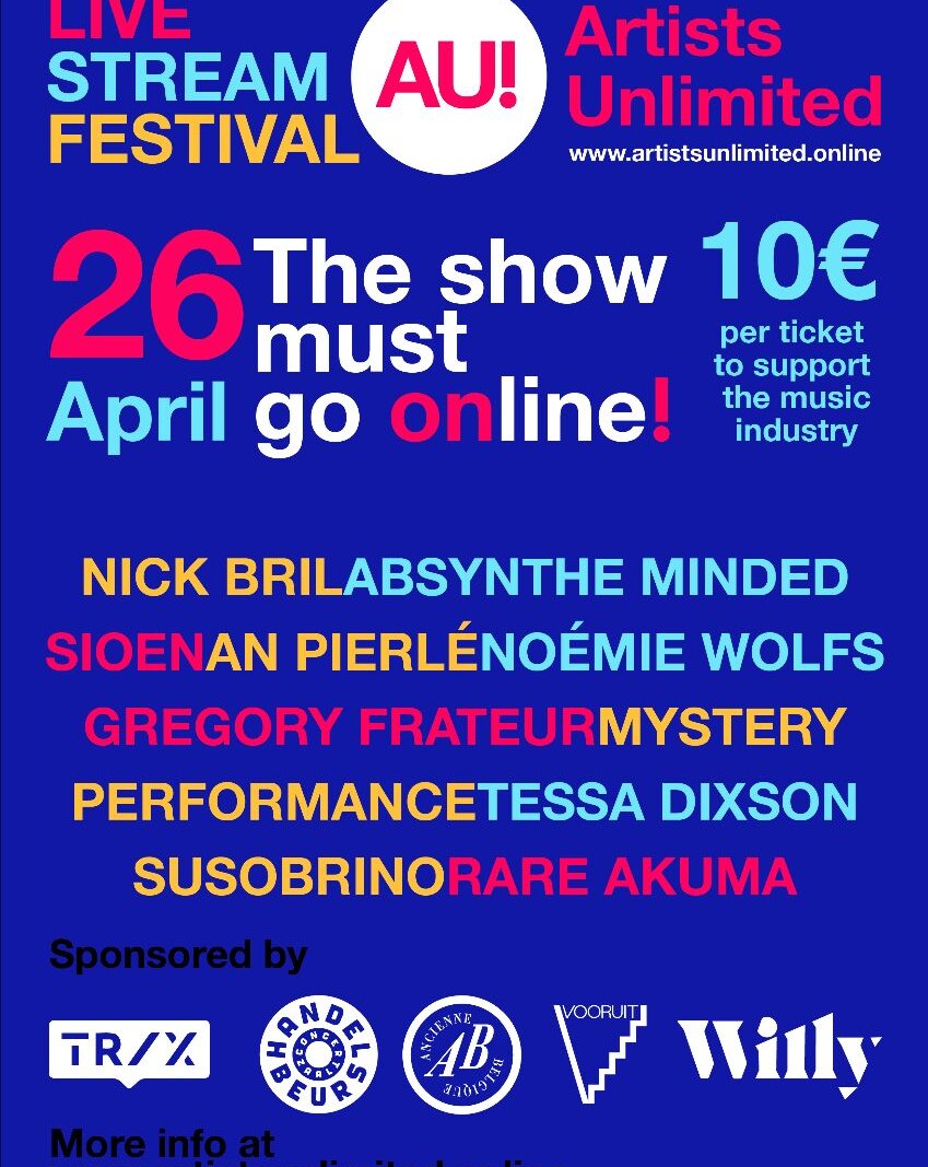 Artists Unlimited (AU!) opstart van een nieuw streaming-platform, voor en door artiesten