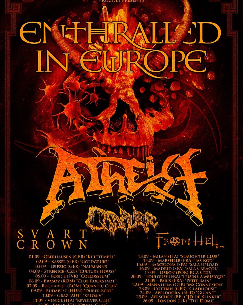 Cadaver Announce Europe & UK dates with ATHEIST & SVART CROWN!