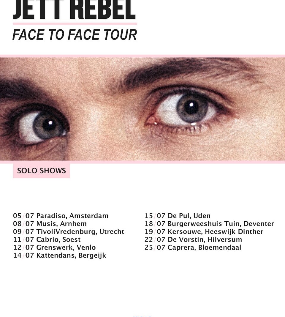 Jett Rebel deze zomer solo met ‘Face To Face Tour’ langs diverse steden