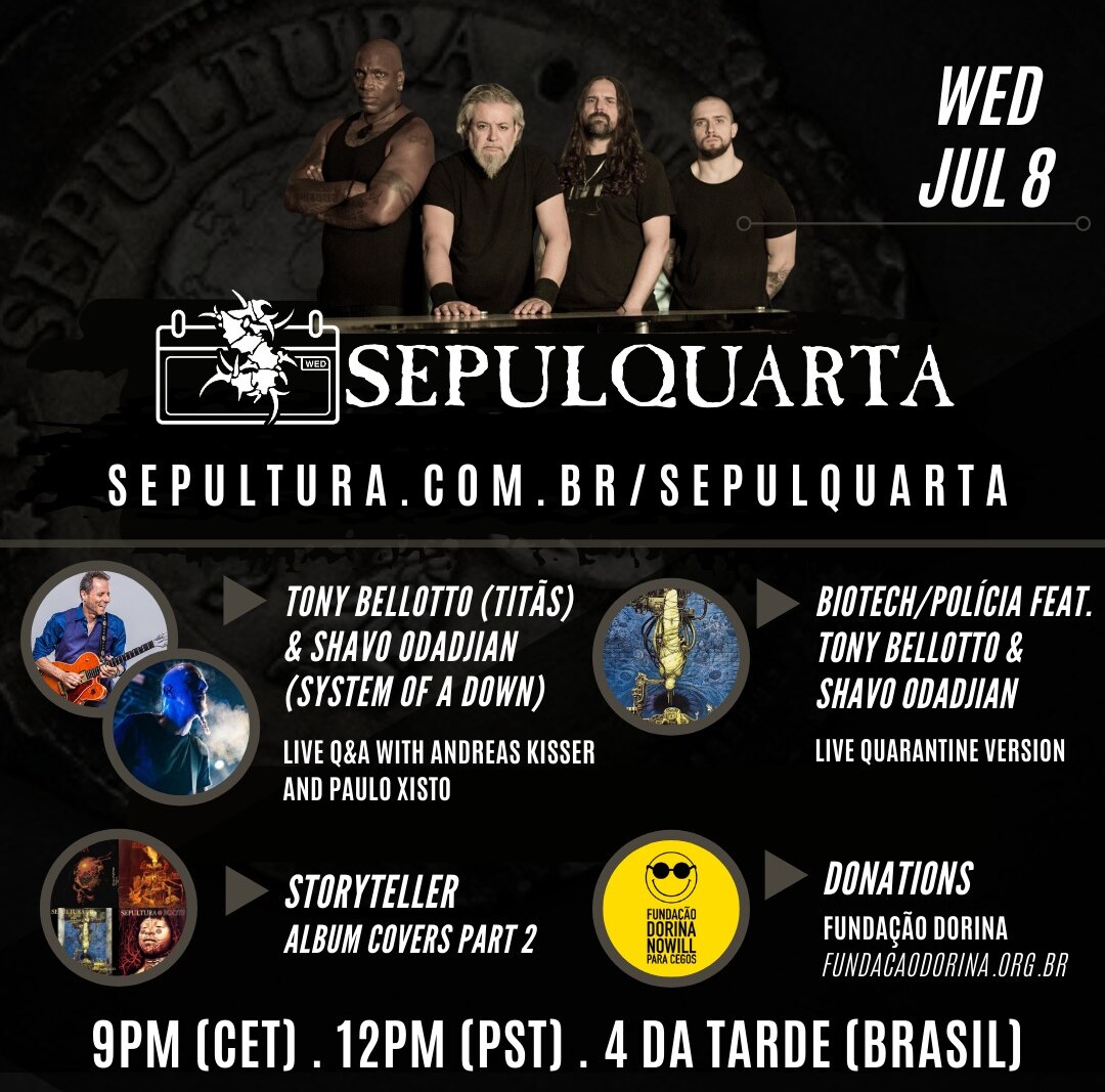 Sepultura welcome Tony Bellotto and Shavo Odadjian to their SepulQuarta sessions!