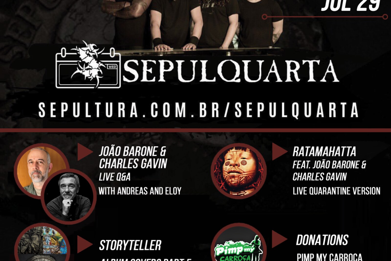 Sepultura welcome Joao Barone and Charles Gavin to their SepulQuarta sessions!