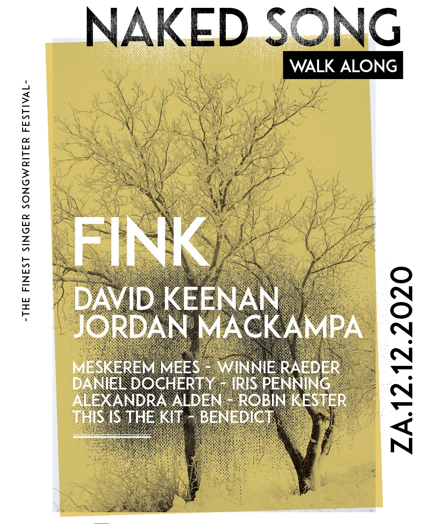 Fink, David Keenan en Jordan Mackampa headliners Naked Song Walk Along 12 december