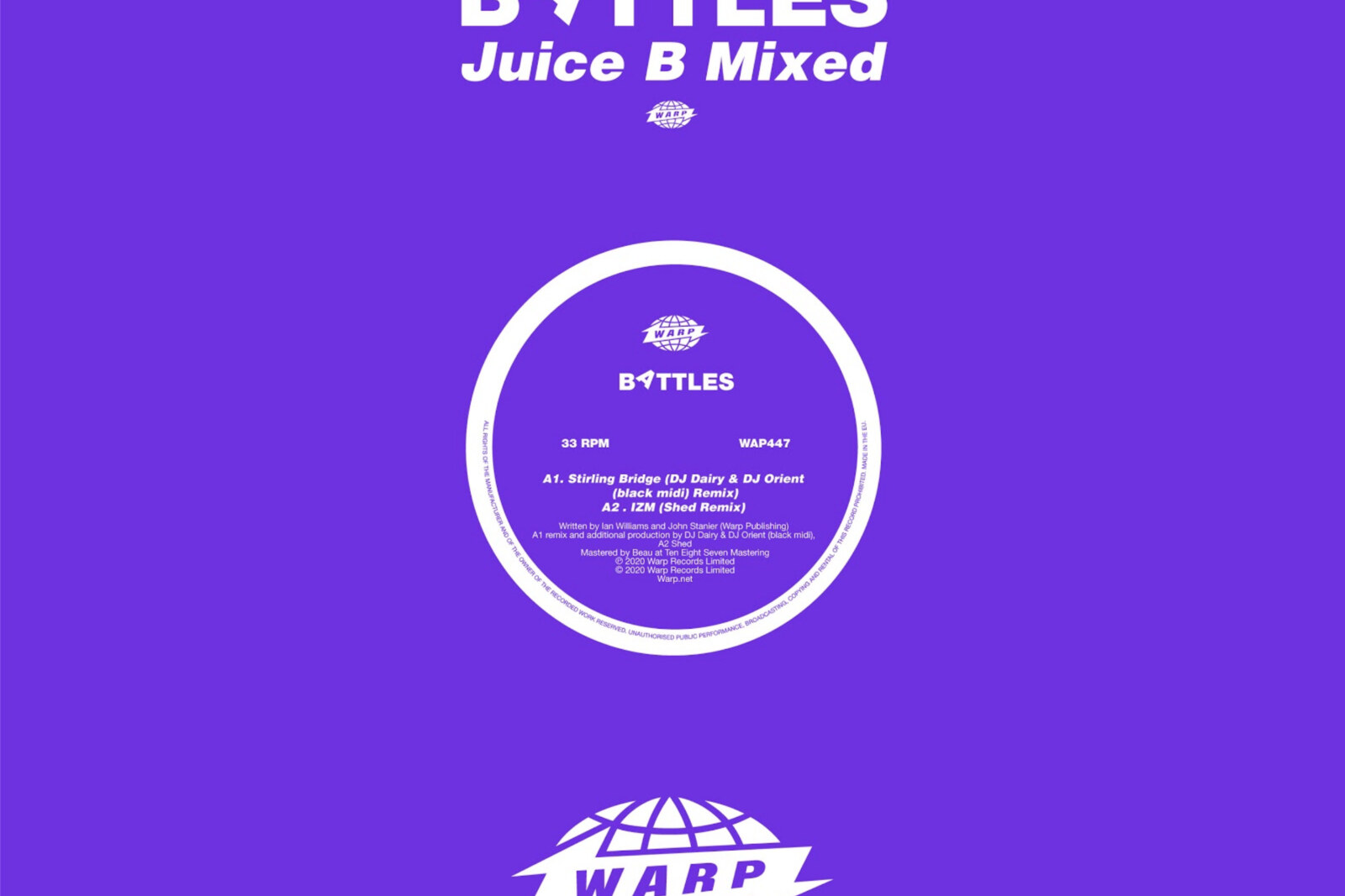 Battles announced a forthcoming 12” of remixes from DJ Dairy & DJ Orient (black midi), Delroy Edwards, Shed, and DJ Nigga Fox, titled Juice B Mixed and due out on November 20th