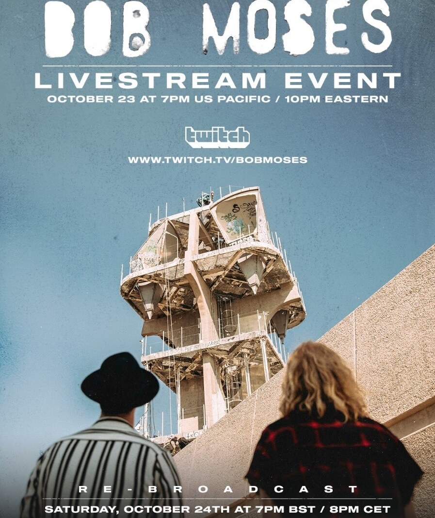 Bob Moses announce an exclusive livestream concert this Friday