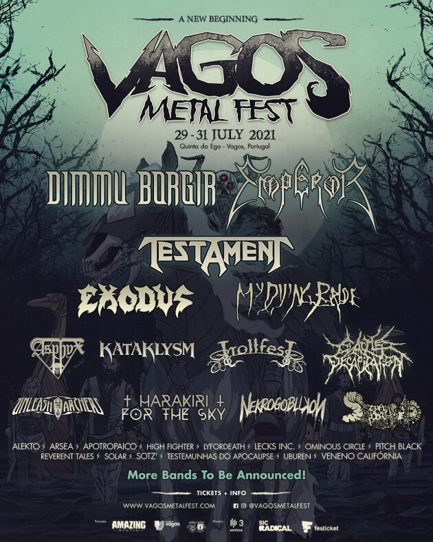 Vagos Metal Fest Returns in 2021 and Confirms Emperor, Dimmu Borgir, Testament, Exodus & many more high class acts!