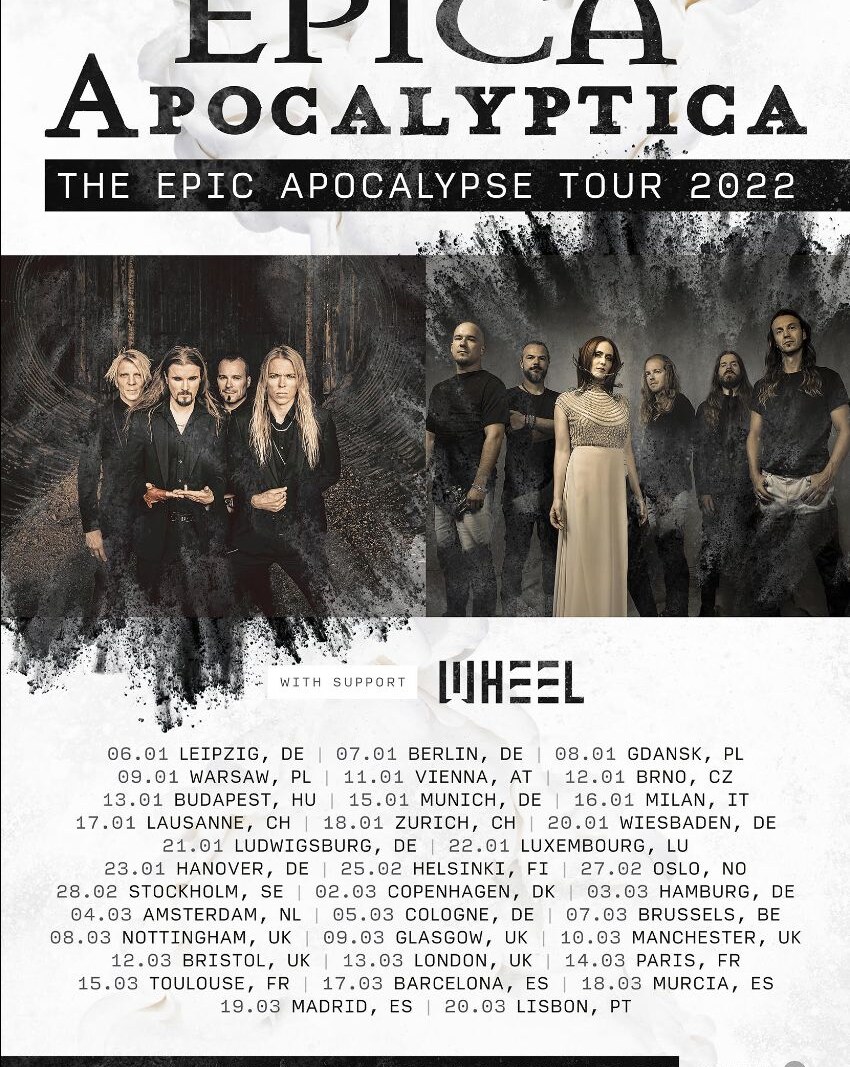 Epica - The Epic Apocalypse Tour featuring EPICA and APOCALYPTICA postponed to 2022!