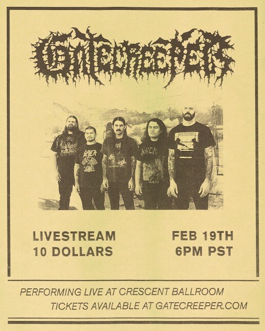Gatecreeper announces first livestream concert on Feb 19th